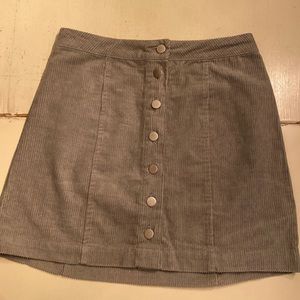 Charolette Russe Grey Corduroy Skirt, size M.
